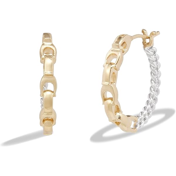 Amazon.com: Coach Women's Signature Mixed Metals Chain Hoop